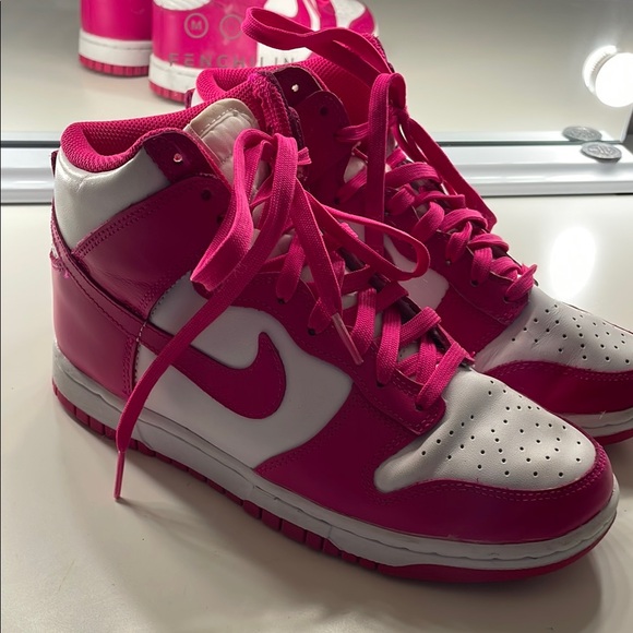 Nike Shoes - Nike Pink and White High-Top Sneakers